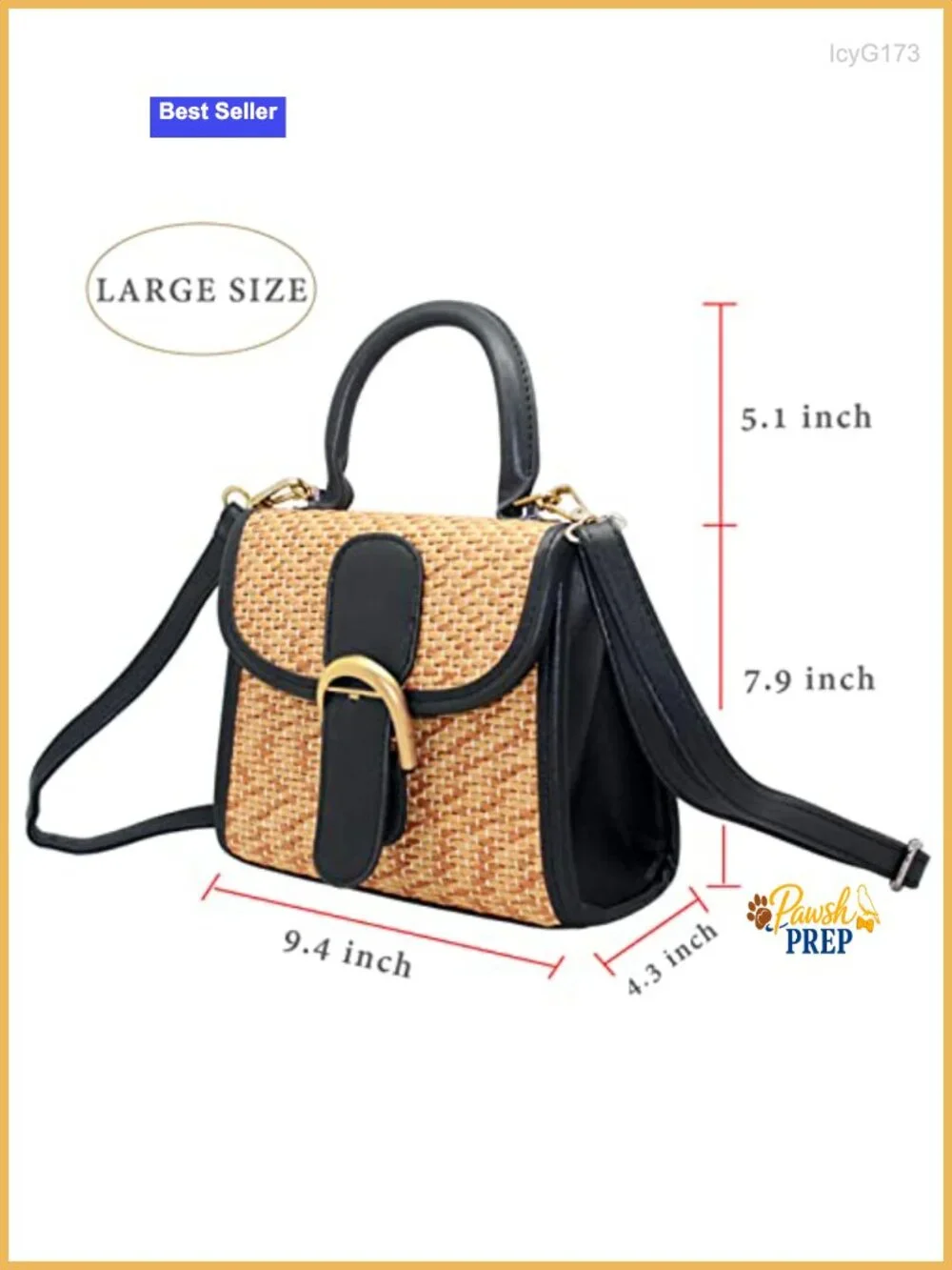 Retro Straw Woven Satchel Crossbody Bag Shoulder Messenger Purse for Women
